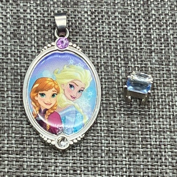 Disney | Jewelry | Disney Frozen Ii Pendant Lot As Is Elsa Anna Blue ...